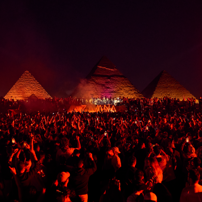 Partying at the pyramids