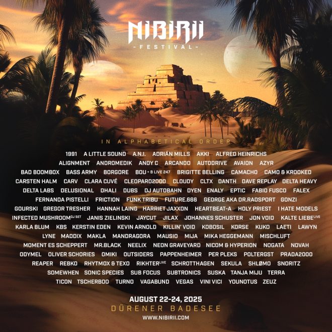 NIBIRII completes the 2025 line up with Sub Focus, Maddix, Subtronics, Karla Blum, + more!