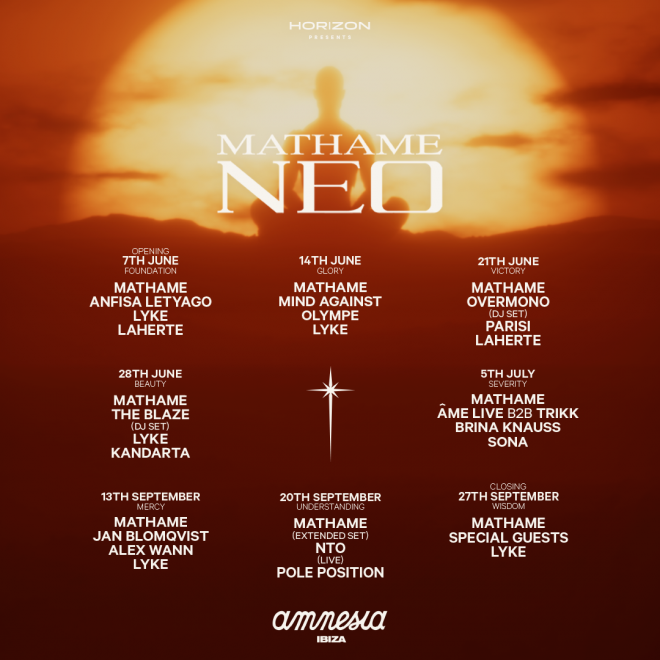 Mathame's new ‘NEO’ residency at Amnesia announces full line-up